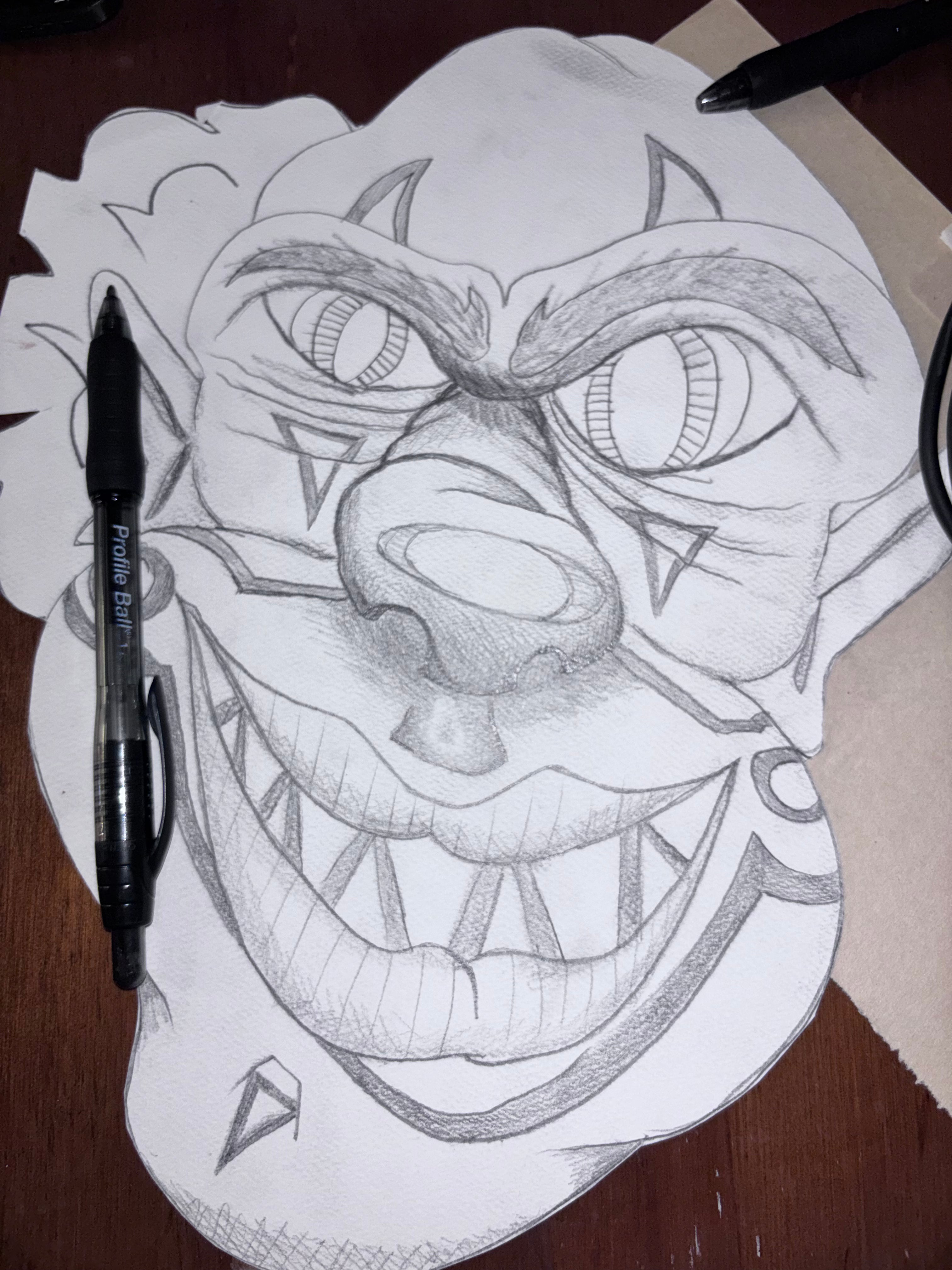 cut out Clown Drawing