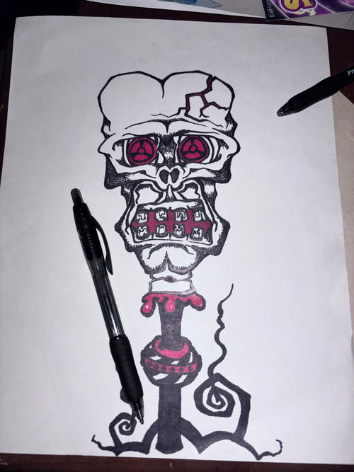 9x11 Skull candlestick