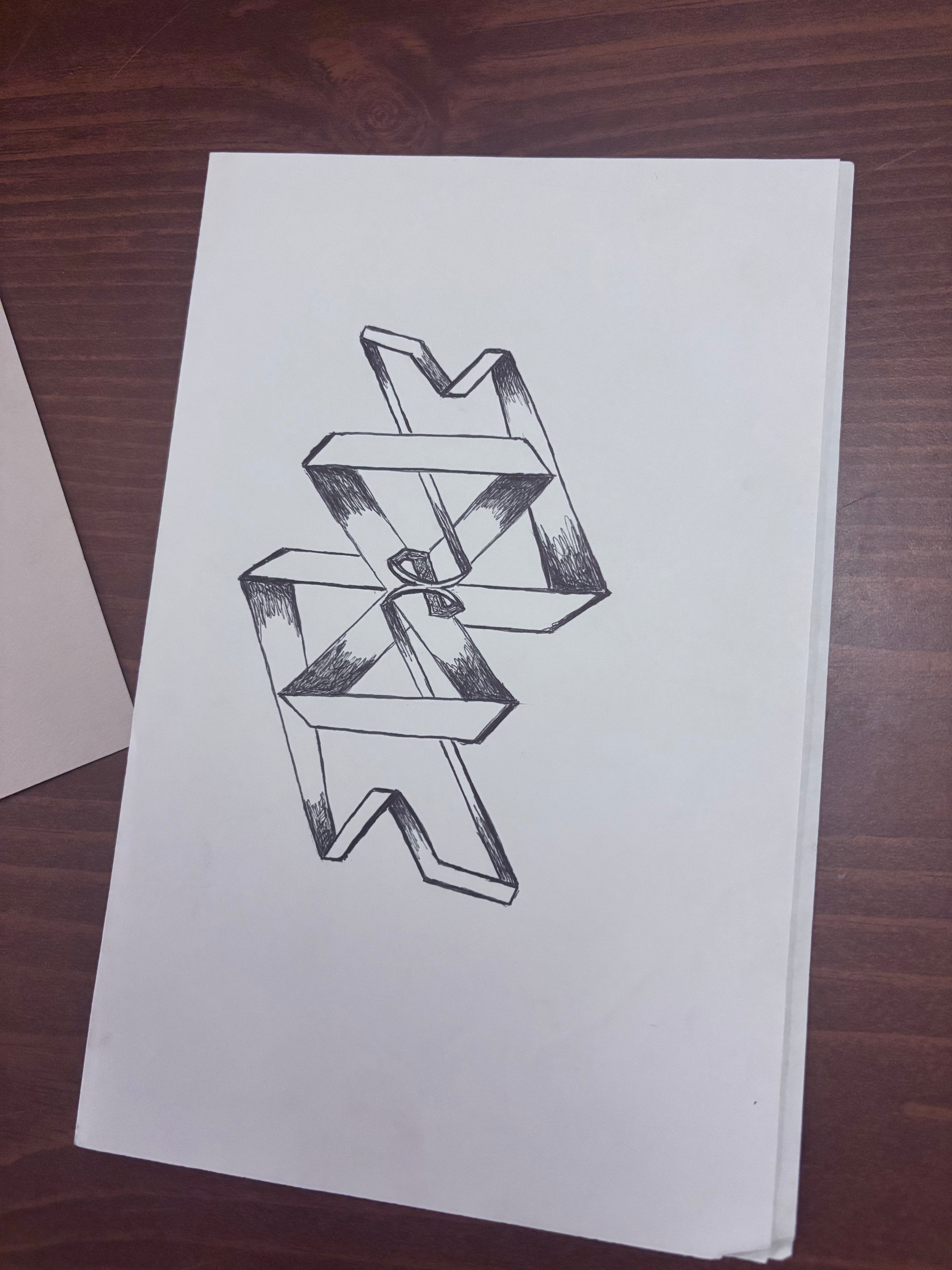 shown ribbon drawing